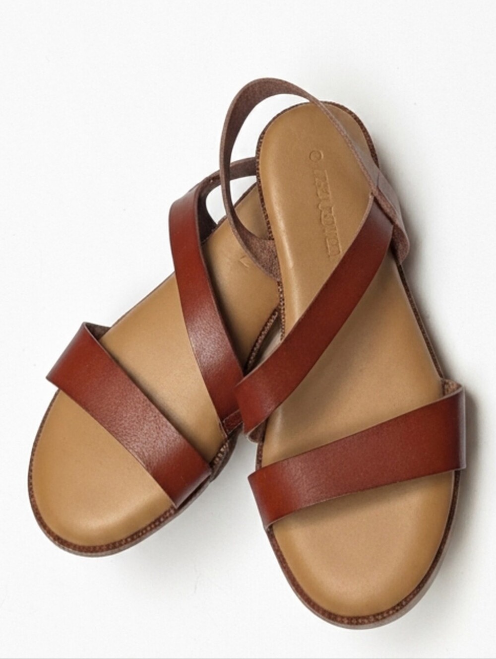 Cynthia Rowley Lido Retro Cognac Leather Slingback Sandals-Size 9